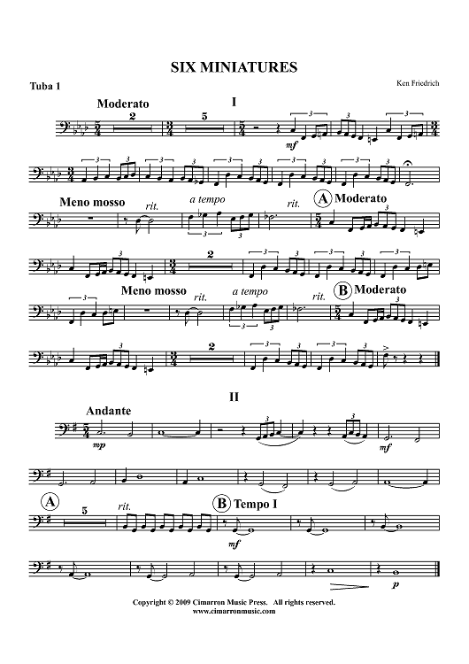 Six Miniatures (short pieces) - Tuba 1