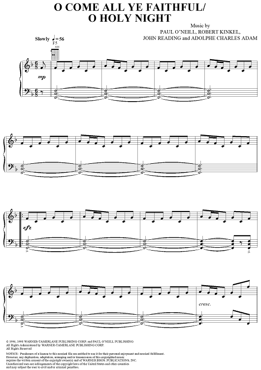 O Come, All Ye Faithful/O Holy Night