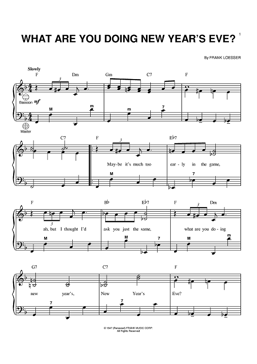 What Are You Doing New Year's Eve?" Sheet Music for Accordion -  Sheet Music Now