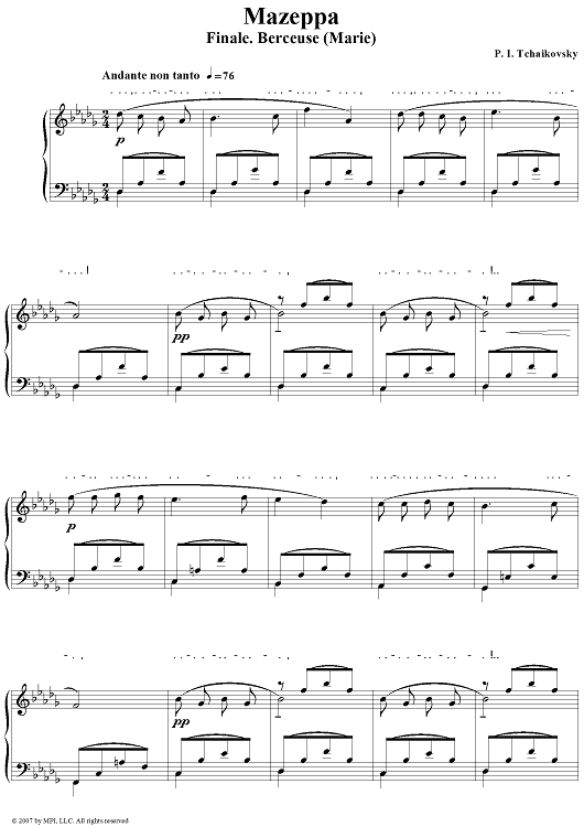 Get to Know Tchaikovsky. Mazeppa. Finale. Berceuse (Marie)