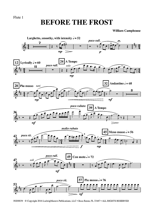 Before the Frost - Flute 1