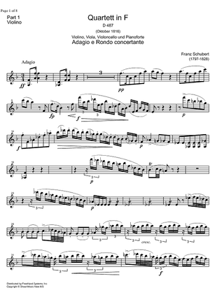 Piano Quartet F Major D487 - Violin