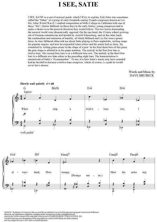 I See, Satie