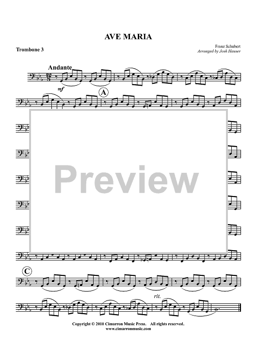 Ave Maria - Trombone 3