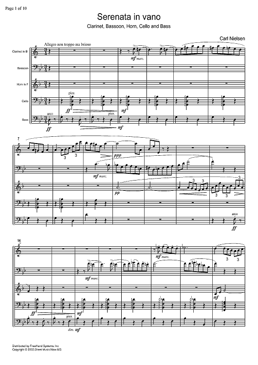 Serenata in vano - Score