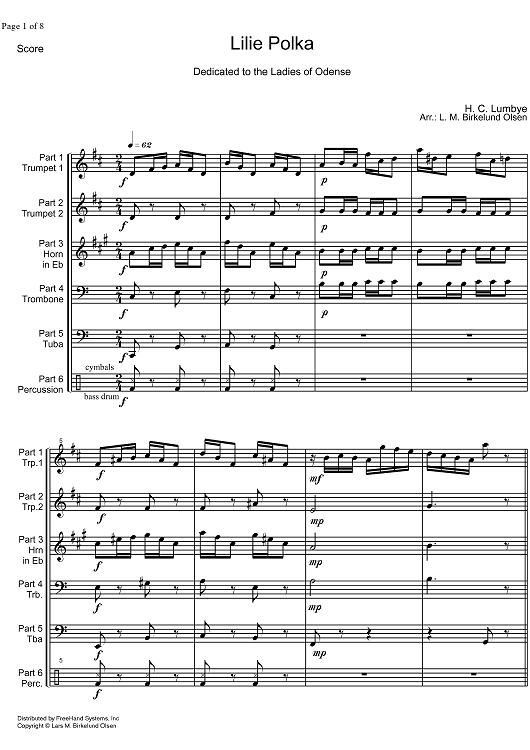 Lilie Polka - Score