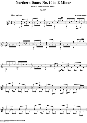 Northern Dance No. 10 in E minor - From "La Tersicore del Nord" Op. 147
