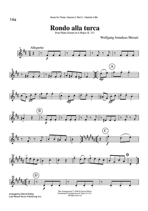 Rondo alla turca - from Piano Sonata in A Major, K. 331 - Part 2 Clarinet in Bb