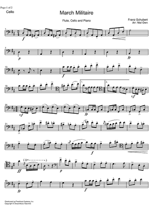 March Militaire Op.51 No. 1D773 - Cello
