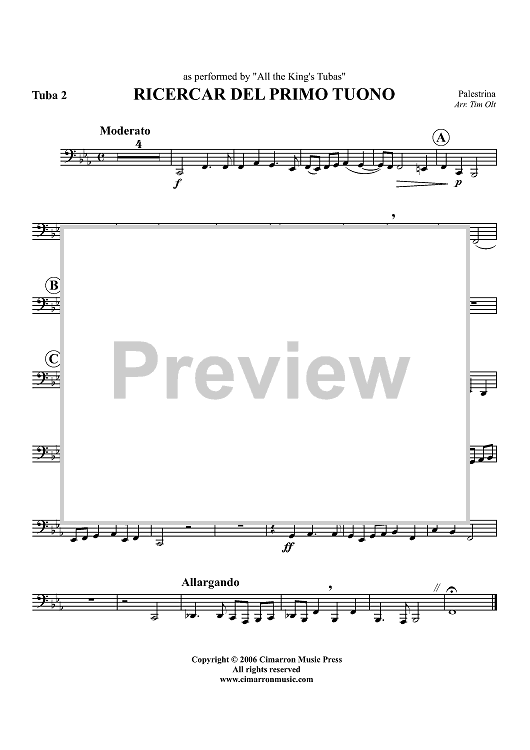Ricercar del Primo Tuono - Tuba 2