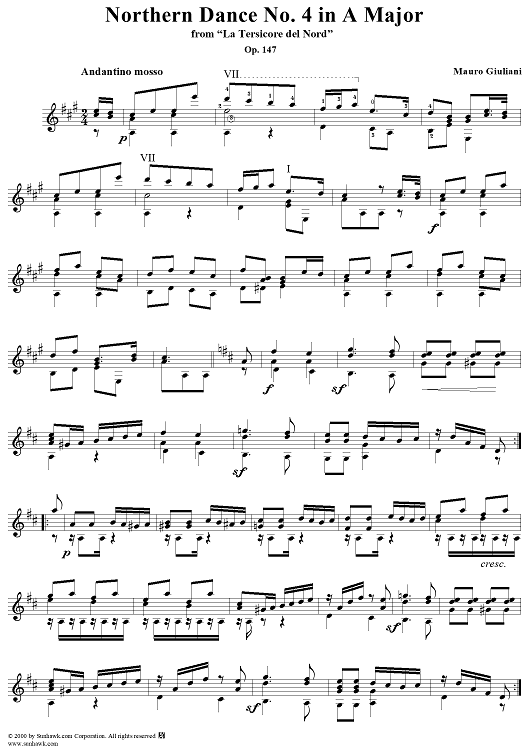 Northern Dance No. 4 in A major - From "La Tersicore del Nord" Op. 147