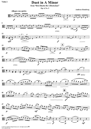 Duet No. 2 in A Minor - Viola 2