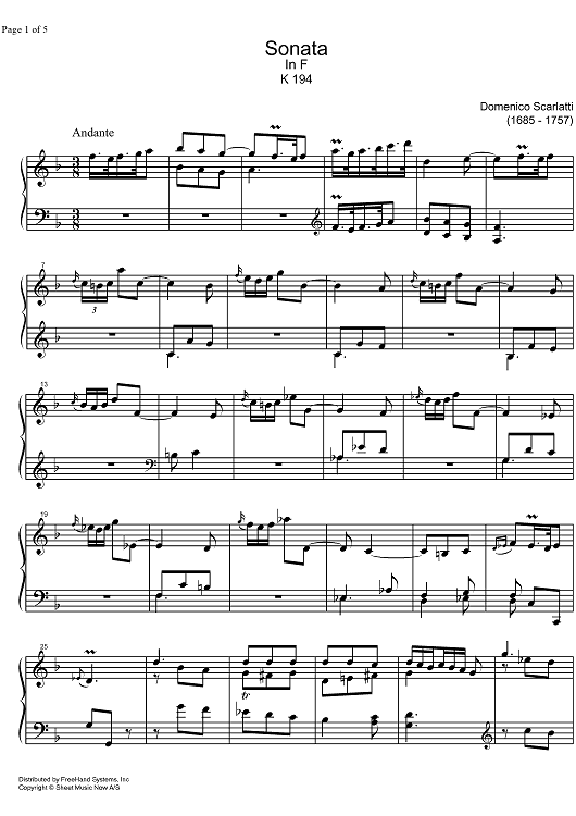 Sonata F Major K194