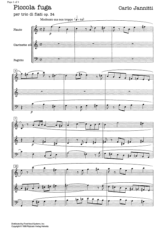 Piccola fuga Op.34 - Score