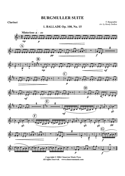 Burgmuller Suite - Clarinet