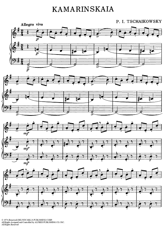 Kamarinskaia - Piano/Conductor, Oboe, Bells