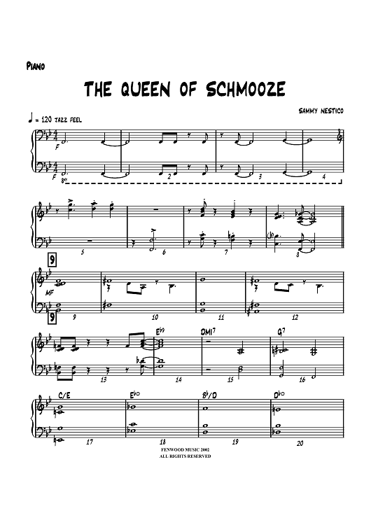 The Queen of Schmooze - Piano