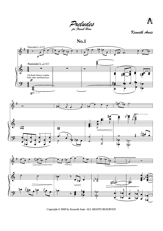 Preludes, Nos. 1-5 - Piano Score