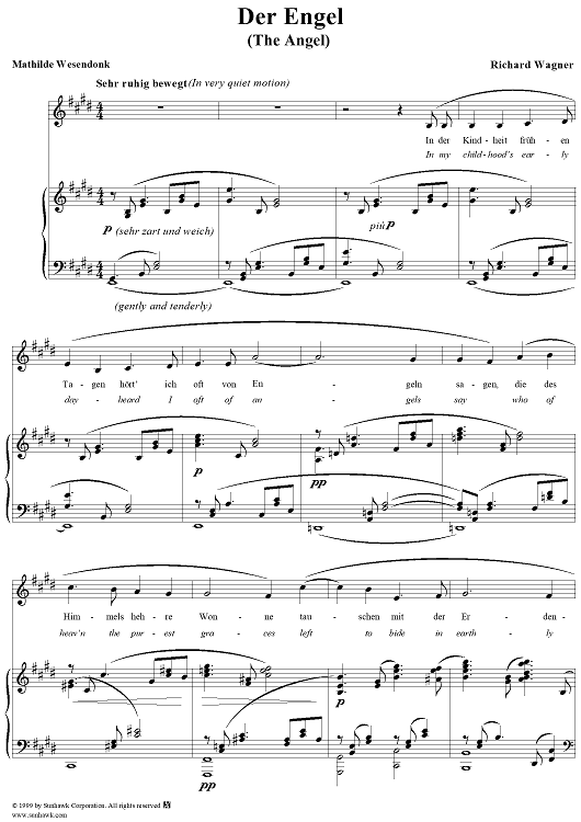Wesendonk-Lieder, WWV91, No. 1 - Der Engel (The Angel)