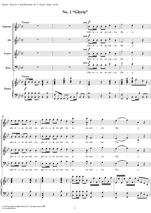 Mass No. 9 (Sancti Bernardi) in B-flat Major, "Heiligmesse": No. 2. Gloria