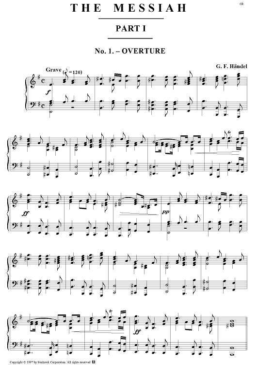 Messiah, no. 1: Overture - Piano Score