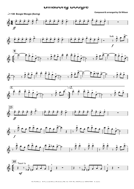 Billabong Boogie - Tenor Saxophone 1