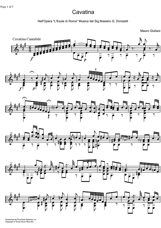 Cavatina from L'Esule ...