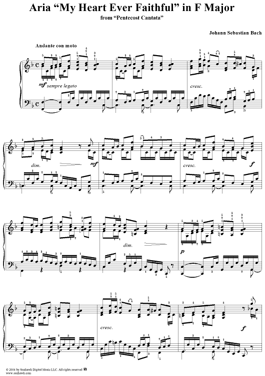 Aria from the Pentecost Cantata (My Heart Ever Faithful) in F Major