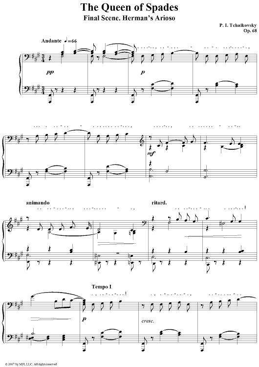 Get to Know Tchaikovsky. The Queen of Spades. Herman’s Arioso
