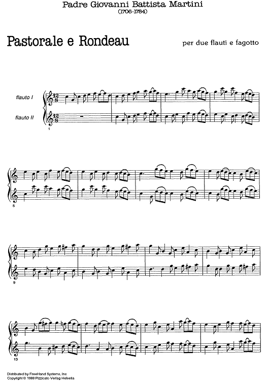 Pastorale and Rondeau - Score