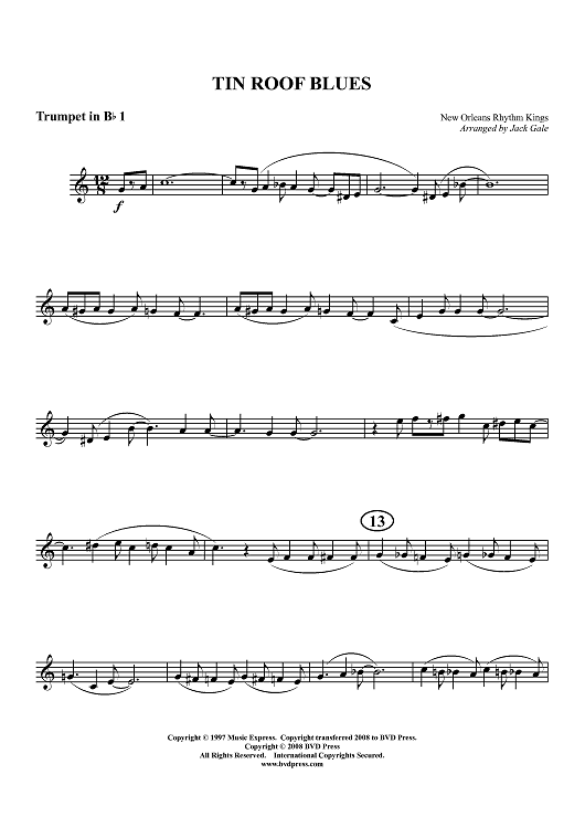 Tin Roof Blues - Trumpet 1
