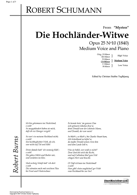 Die Hochländer-Witwe Op.25 No.10