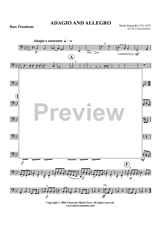 Adagio and Allegro - Bass Trombone