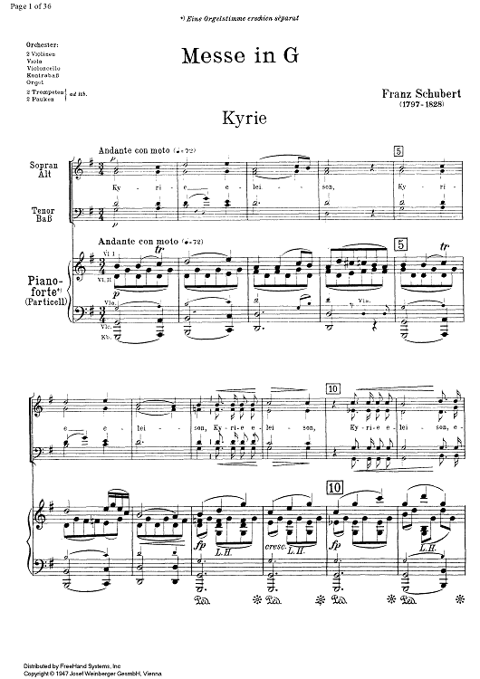 Mass in G Major - Score