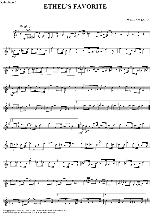 Ethel's Favorite - Xylophone 1