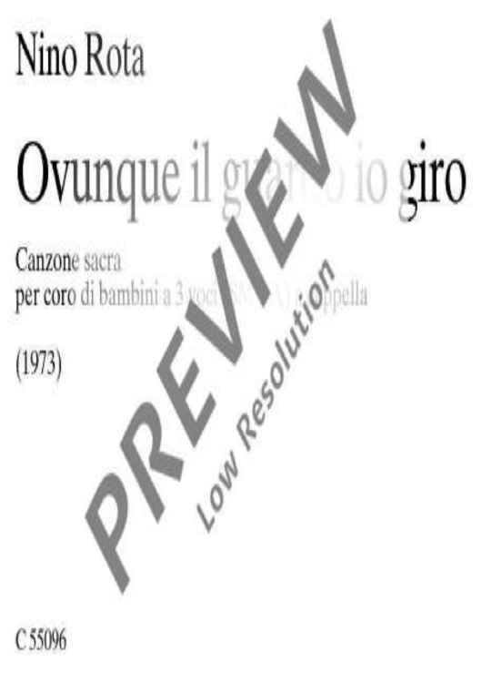 Ovunque il guardo io giro - Choral Score