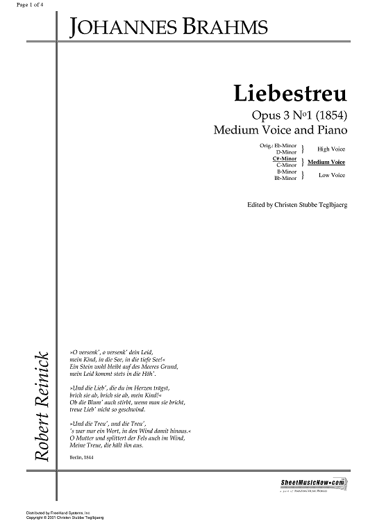 Liebestreu Op. 3 No. 1