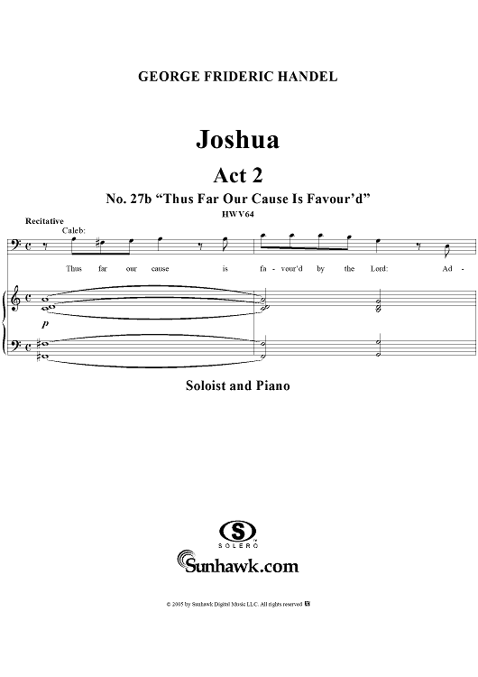 Joshua, Act 2, No. 27b: "Thus far our cause is favour'd"