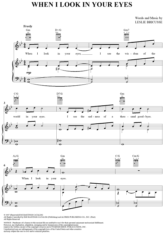 When I Look in Your Eyes