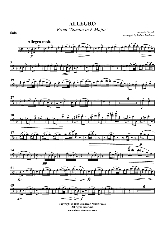 Allegro - from "Sonata in F Major" - Euphonium BC/TC