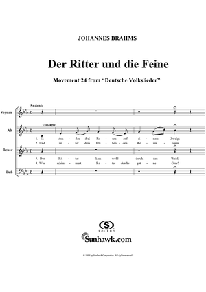 Deutsche Volkslieder, No. 24, Der Ritter und die Feine