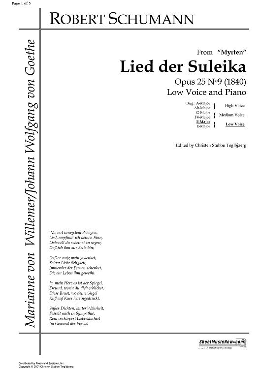 Lied der Suleika Op.25 No. 9