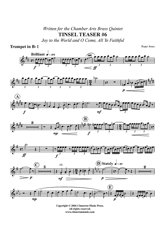 Tinsel Teaser #6 - B-flat Trumpet 1
