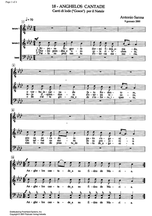 Anghelos cantade - Score
