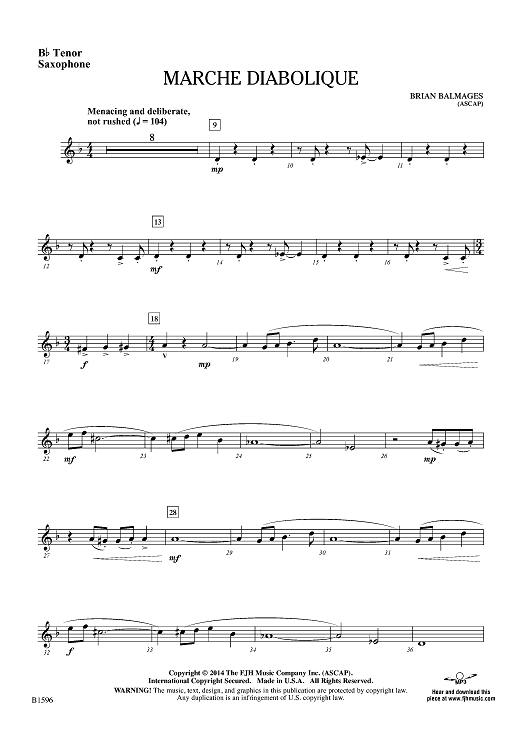 Marche Diabolique - Bb Tenor Sax