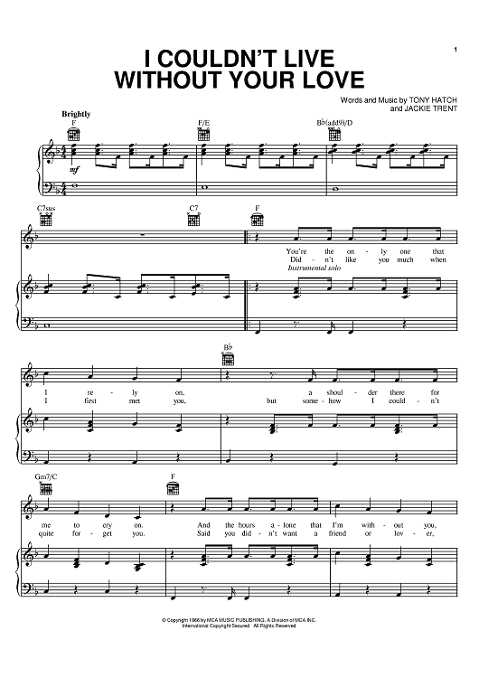 I Couldn't Live Without Your Love