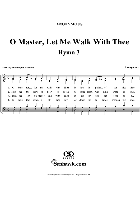 O Master, Let Me Walk With Thee