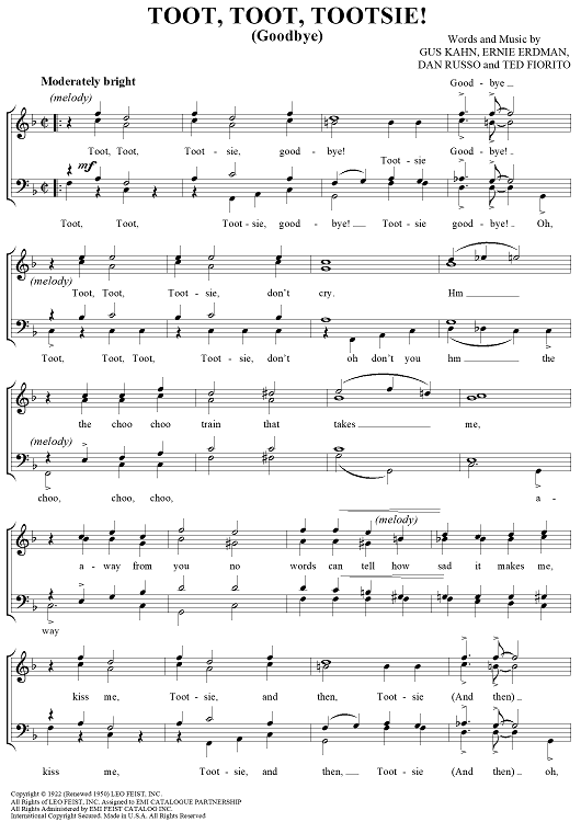 Toot! Toot! Tootsie! (Goodbye)