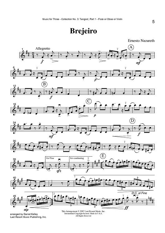 Brejeiro - Part 1 Flute, Oboe or Violin