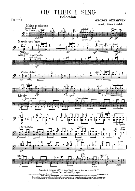 Of Thee I Sing - Drums